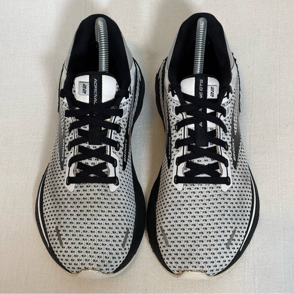 Brooks Adrenaline GTS 22 Running Shoes-White/Gray/Black-Men Size 8.5 - Picture 3 of 11